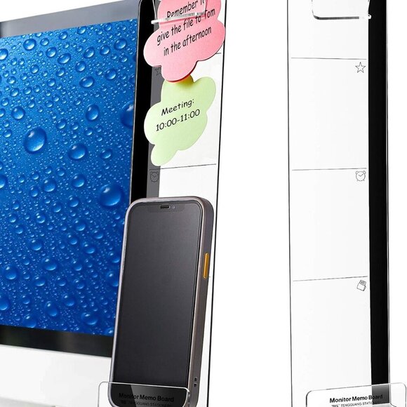 2 Pcs Multifunction Computer Monitor Memo Board Computer Message Board Side Pane - Picture 1 of 6